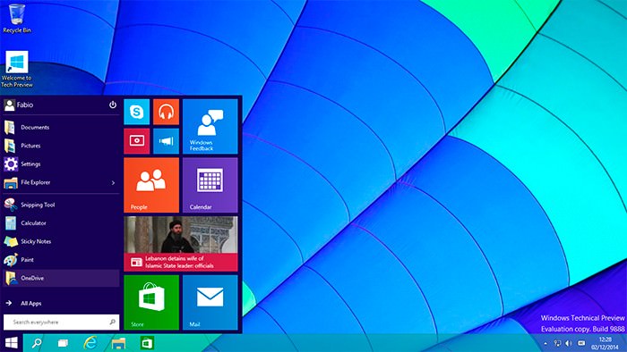 Imagens do Windows 10 build 9888