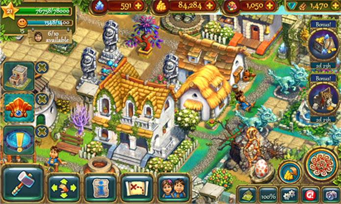 The Tribez é um game onde jogador deve construir um império pré-histórico (Foto: Divulgação/Windows Phone Store)