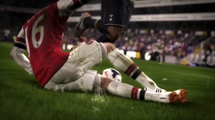 Em Fifa 15 o gramado poderá ser danificado, porém apenas como efeito visual (Foto: Reprodução: YouTube)